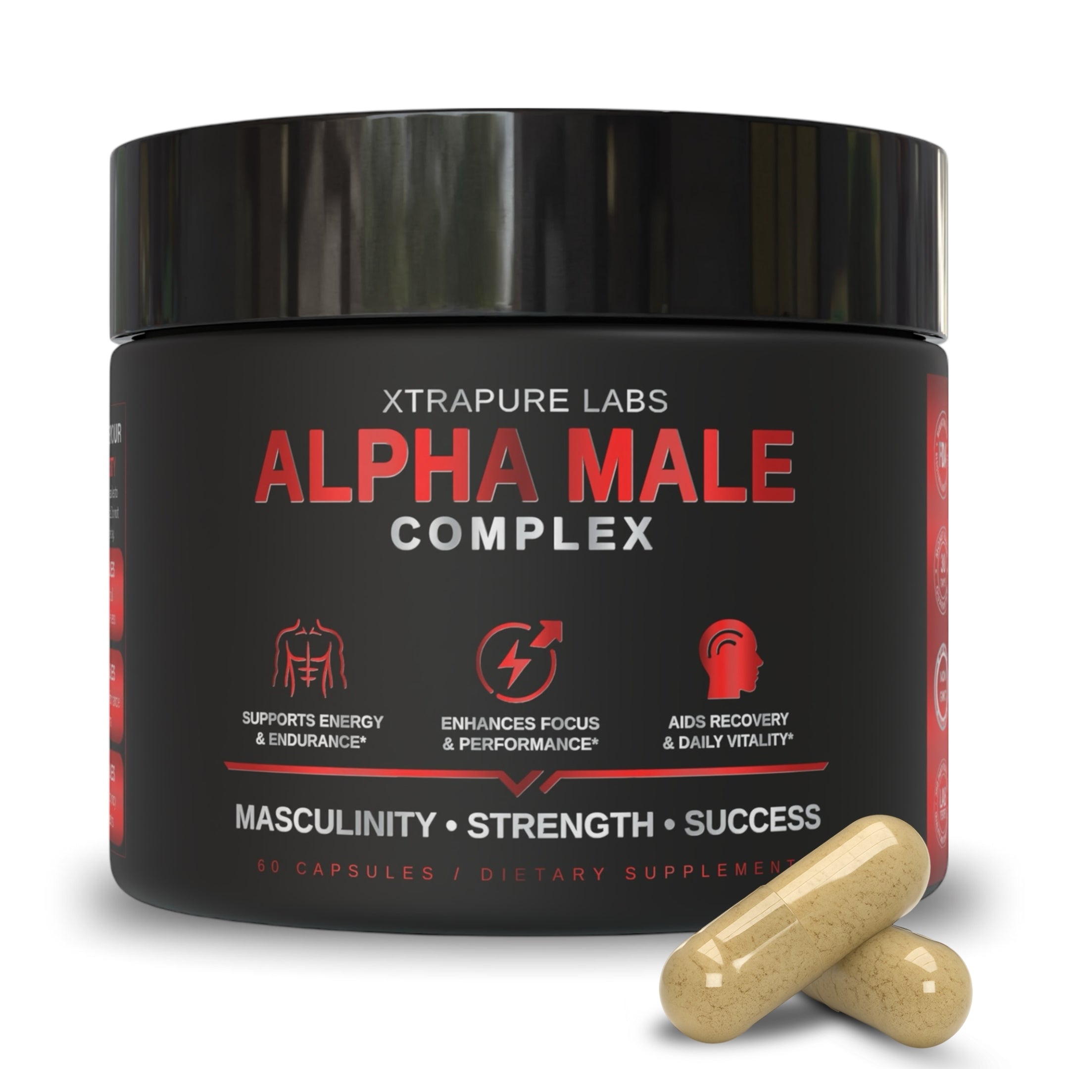 Alpha Male Complex - Capsules | High-Potency Men's Health Formula | Tongkat Ali, Shilajit, Turkesterone & More