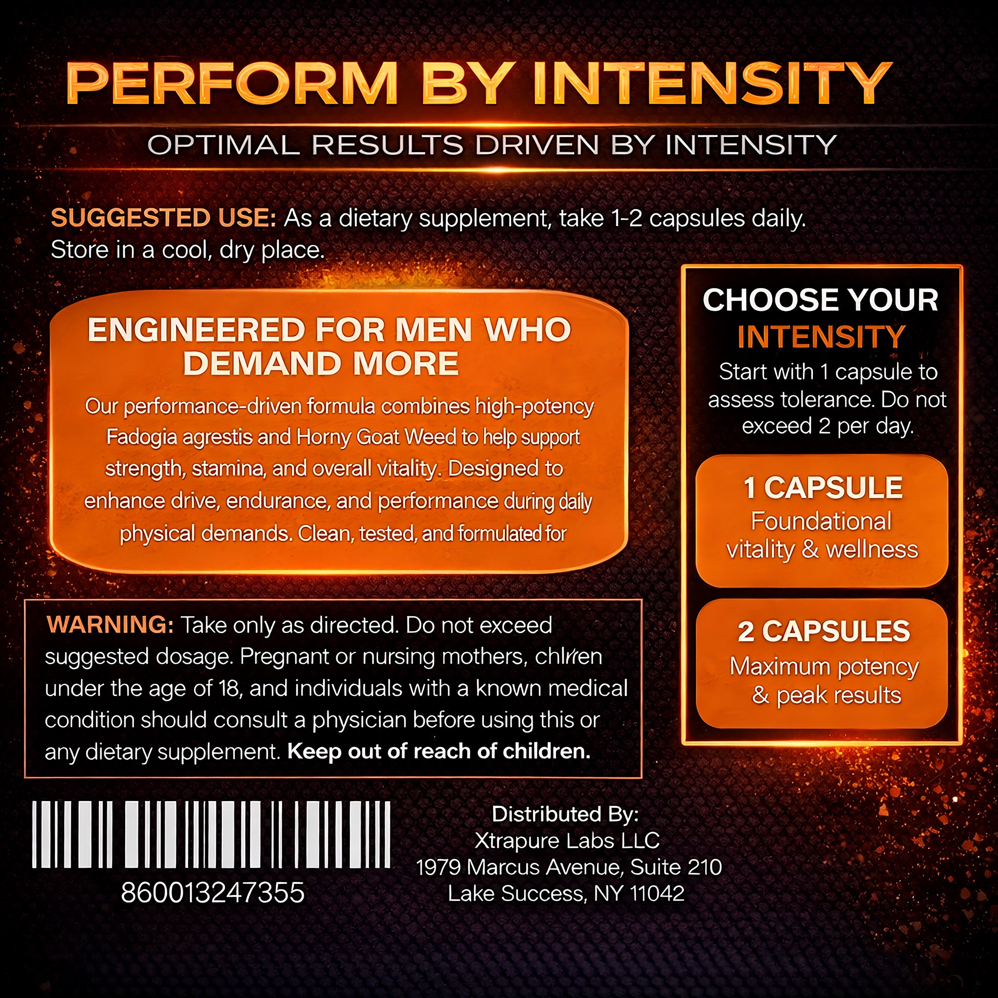 Alpha Male Complex – Strength & Performance Stack | Fadogia Agrestis & Epimedium | 30 Capsules