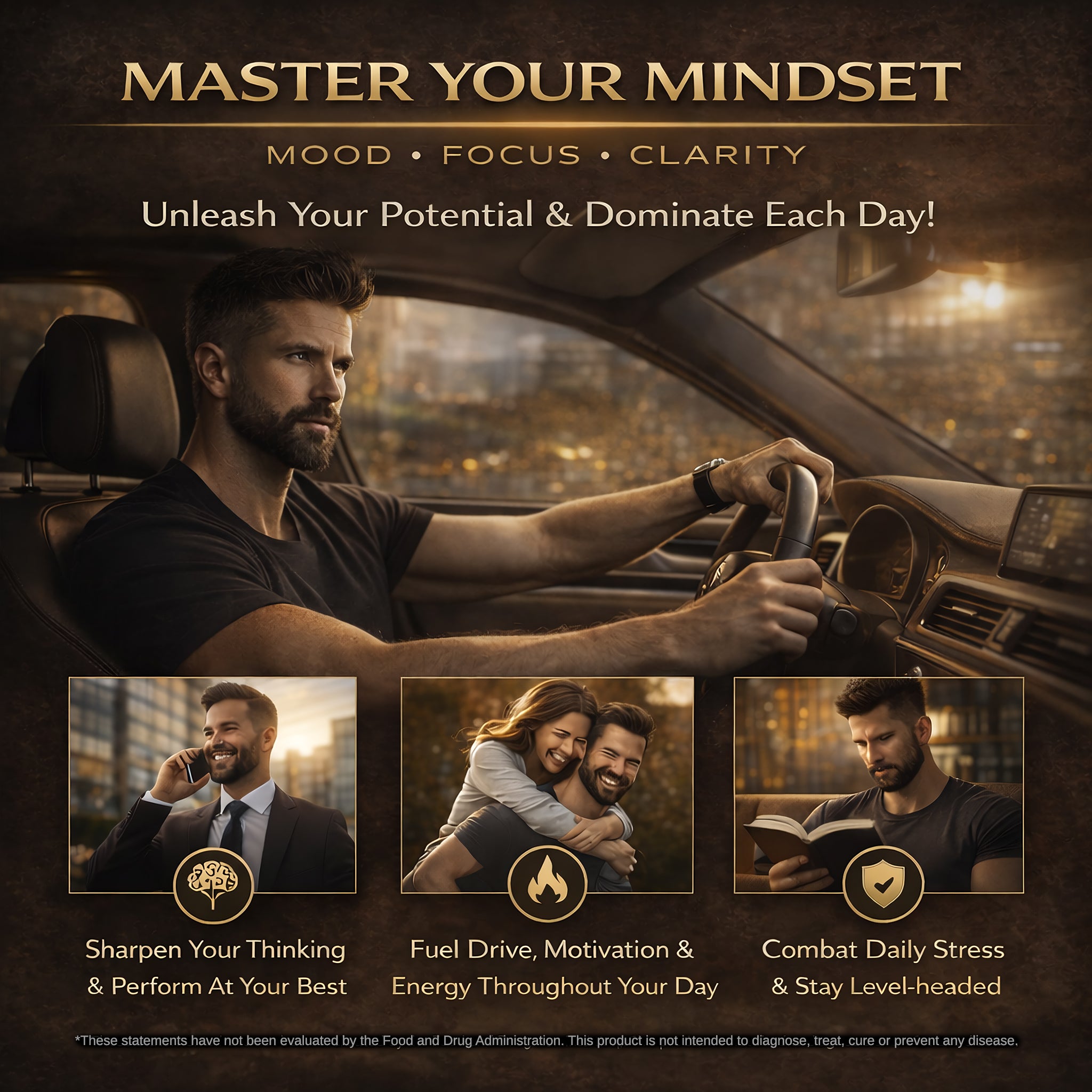 Alpha Male Complex Capsules – Mood, Drive & Mental Clarity Stack | Black Maca & Ashwagandha | 30 Capsules